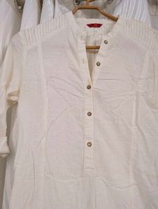W White Cotton Kurti