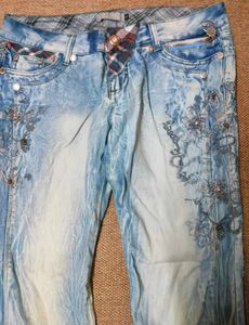 Embellished Denim Jeans