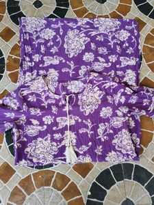 pure cotton Floral Print Kurta