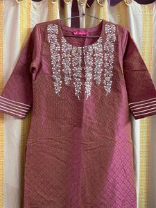 Magenta pink straight kurta