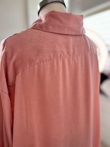 Plus Size Peach Button-Down Shirt