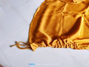 Yellow Satin Party Wear Dress
