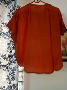 Dressberry Orange Oversized Lenin Top