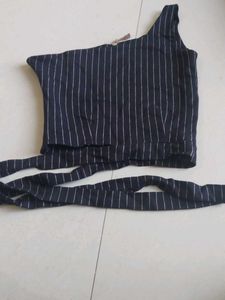 Striped One-Shoulder Top