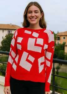 Red Patterned Sweater