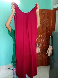 Maroon Sleeveless Nighty