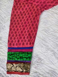 Elegant Dark Pink (Rani Colour) Printed Kurta