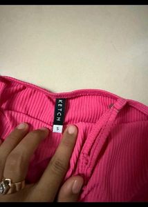 Hot Pink Ruched Mini Dress