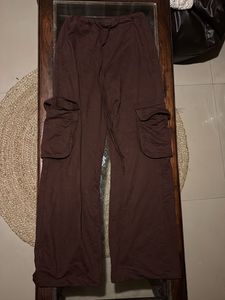 Brown Wide Leg Cargo Pants Xs