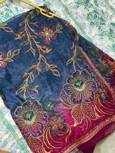 Heavy work net saree