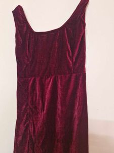Burgundy Velvet Dress