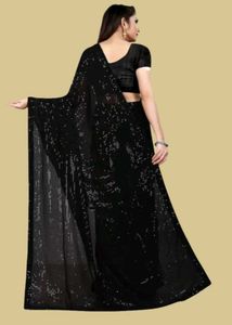 Elegant Black Sequence Saree