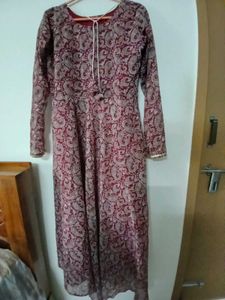 Full sleeve floral gown with dupatta
