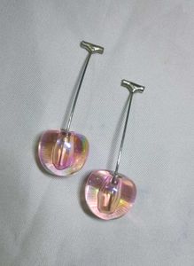 pink glass cherry drop earrings western y2k