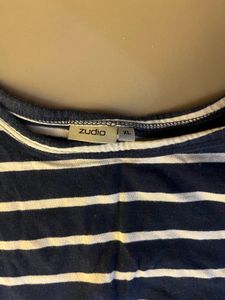 Striped Tie-Front Tee