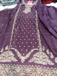 Elegant Purple Embroidered Salwar Suit