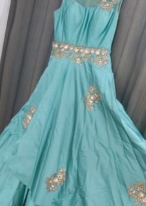 Princess Cut  Designer Padded Gown With Stone