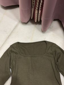 Olive Green Long Sleeve Top