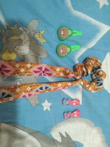 Some Hair Ties ,Clips And Free Gift Inside