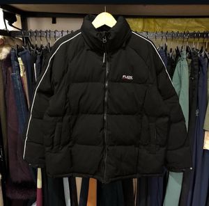Flion Black Double Zipper Puffer Jacket