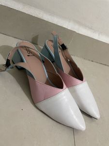 Chic Pastel Colorblock Block Heel Slingbacks