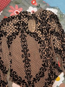Chic Lace &amp; Mesh Full Sleeve Top