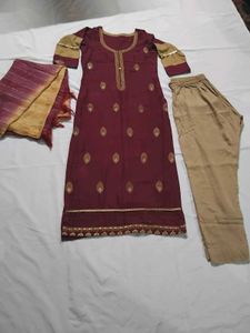 Burgundy Salwar Kameez Set