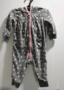 Fleece Romper For Baby Girl