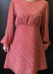 Floral Red Dress