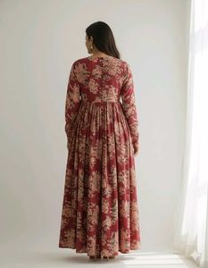Floral Print Maxi Dress / Cotton Anarkali