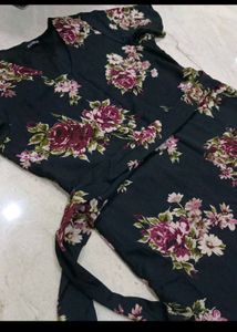 Midi Floral Wrap Dress