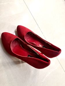 Red Suede Pumps