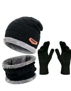 Black Knit Gloves