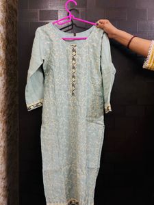 Light blue Embroided suit set