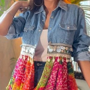 Navratri Denim Jacket Shrug