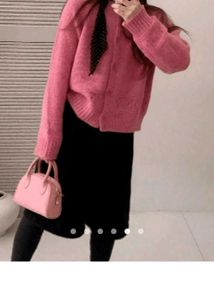 Pink Knit Cardigan- 1st Pic For Reference Look