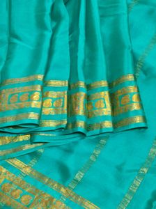 Elegant Teal &amp; Gold Saree