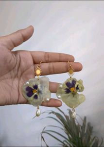 Real Flower Resin Earrings