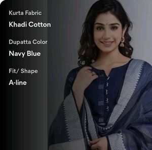 Women&#39;s Khadi Kurti Set with Dupatta(all Sizes)