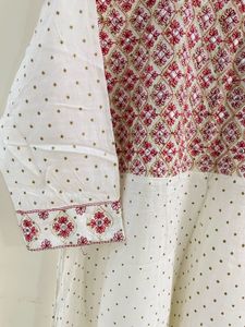 Beautiful White And Pink Kurta