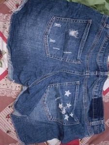 Distressed Denim Shorts