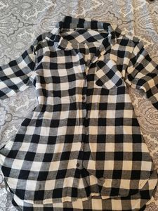 Black & White Plaid Top