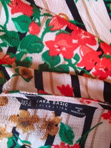 Zara Floral Top ( Yellow paint stains)