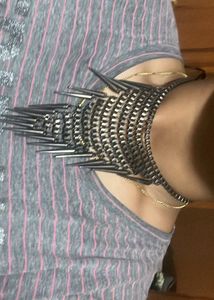 Edgy Black Spike Necklace