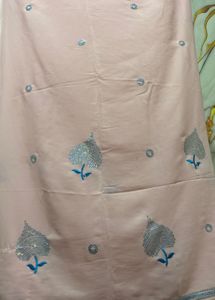 Baby Pink Colour Saree With Stitched Blouse