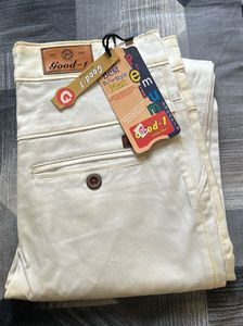 White Slim Fit Trousers