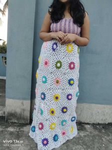 Crochet Flower Power Maxi Dress