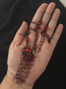 Vintage Red Beaded Jewelry Set