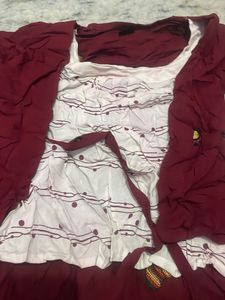 Unique Burgundy &amp; White Dress