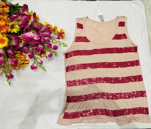 Striped Sequin Tank Top